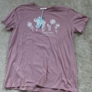 Pink Floral Graphic T-Shirt